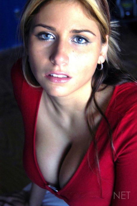 Blonde schoolgirl strips her white bra and underwear ensemble 57997484