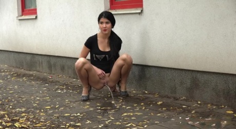 These three sexy girls drop their pants to take a hot pee in public places 92257970