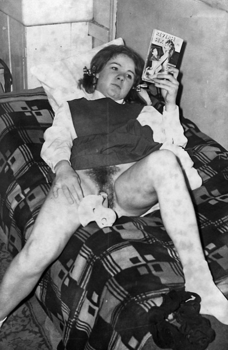 Schoolgirls from another era expose and even toy their natural pussies