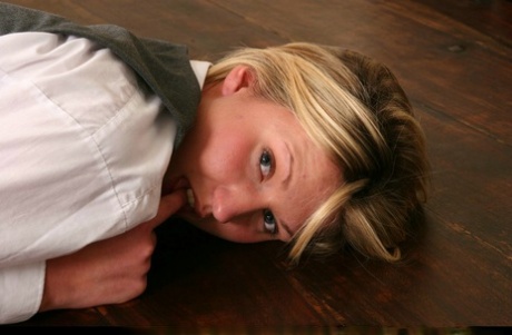 Blonde student bends over a desk for a brutal paddling from a headmistress 80439249