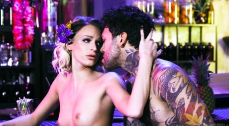 Blonde teen Emma Hix, Small Hands has sex with a guy inside a bar 87736381