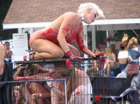 Caucasian strippers do what strippers do at a clothing optional club 68823412