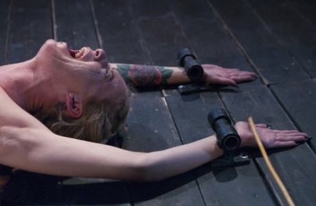 Naked blonde begs for mercy while being tortured and masturbated in bondage 87603844