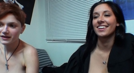 Coed cutie Jade Jantzen gobbles a huge POV dick in wild FFM threesome 44127101