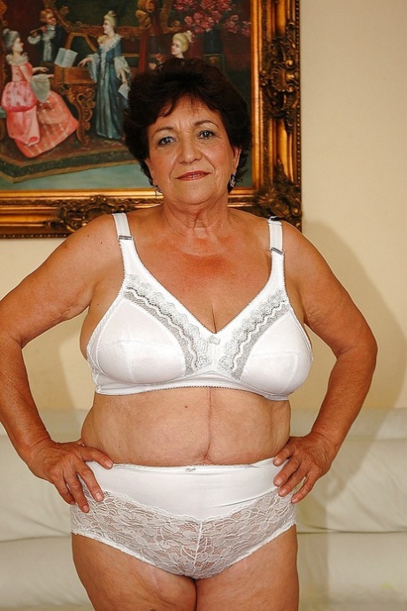 Fatty granny in lingerie gets naked to show her wet cunt 93985119